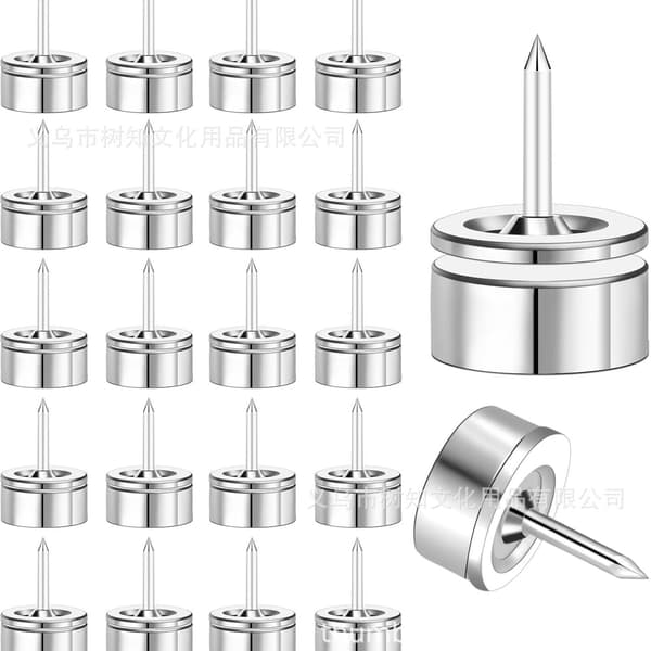 20 st/förpackning magnetiska häftstift, platta stift.