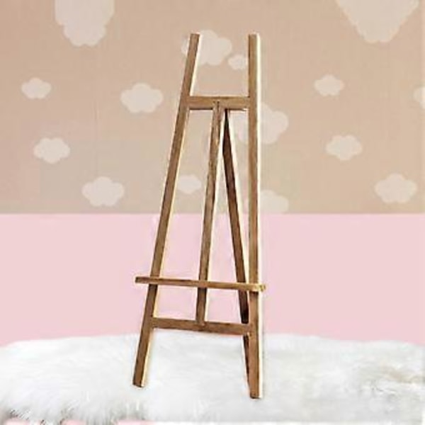 Puinen maalausteline, miniatyyri nukkekodin tarvikkeet, näyttöteline kolmijalka, tarvikesimulaatiolelu, parveke 1/12 nukkekodin miniatyyriteline (tyyli C)