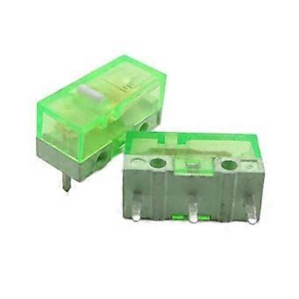 2 stk. Original HUANO Muse Mikro Brytere 3 Pins 120 Millioner Klikk Muse Mikrobrytere Erstatning Limegrønn Lime green