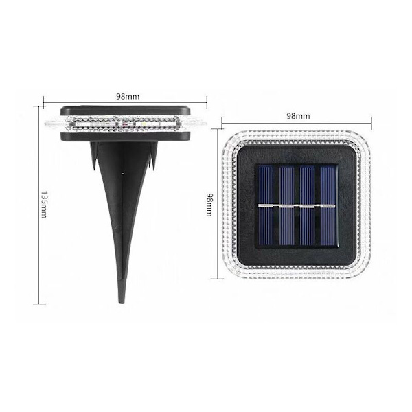 Solcellsmarkbelysning, Solcellslampor för trädgård IP65 Vattentät Solcellsmarkbelysning med automatisk på/av-säkerhetslampa (2-pack, varmvit 3000K)
