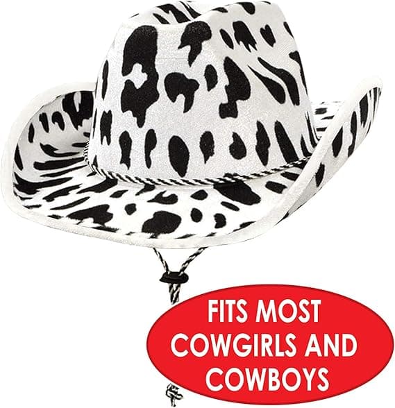 Cowboyhat med Køemønster i Western-Stil - Festtilbehør til Wild West