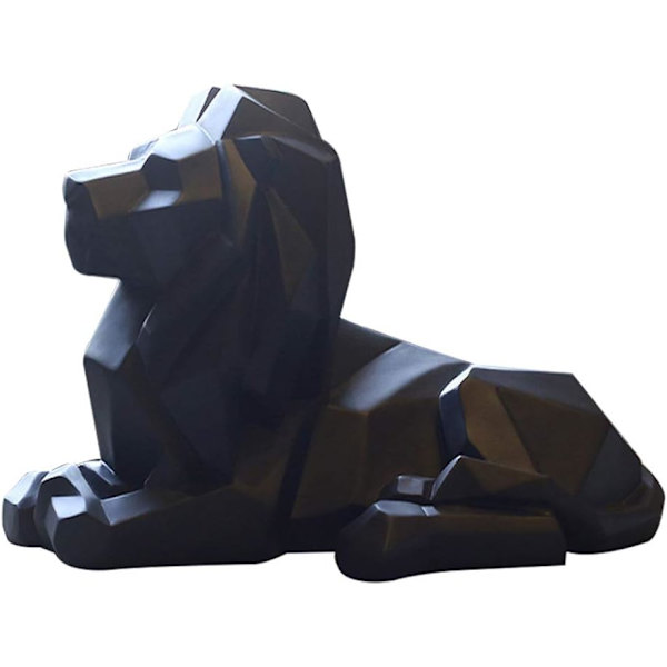 1 stk. løveskulptur ornamenter, geometrisk skulptur harpiksleopard