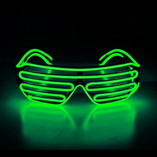 Light Up Shutter Neon Rave Glasses El Wire Sunglasses LED Voice A