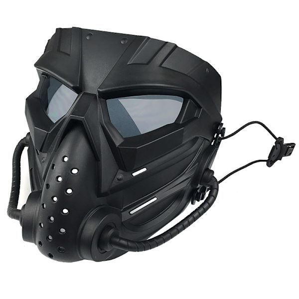 Airsoft / Cykelmask, Utomhusbruk, Helmask Taktisk Anti-fog CS Cosplay Halloween för Vuxna och Ungdomar Svart