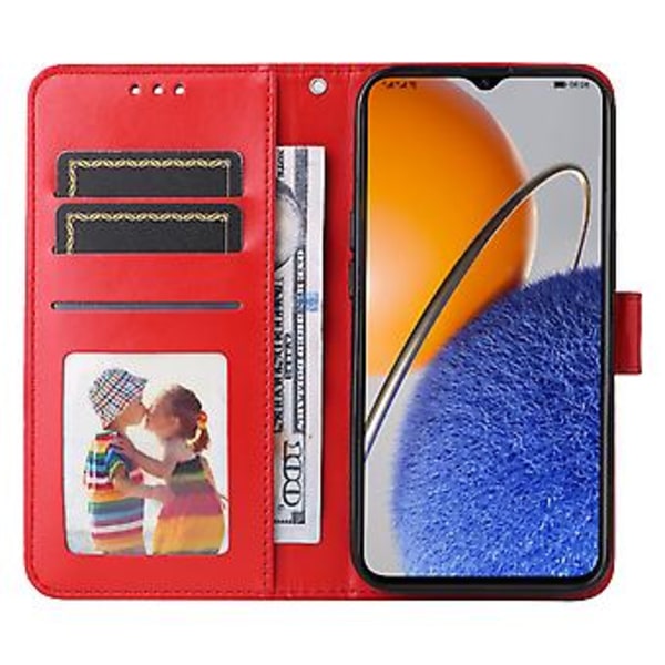 Solros Läder Telefonfodral För Huawei nova Y61 Red