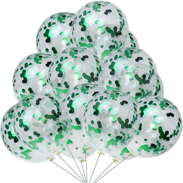 Grønne Konfetti Latex Balloner, 100 stk 25,4 cm Latex Party Balloner