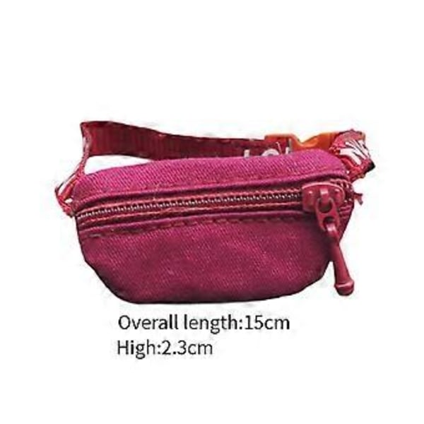 1:6 1:12 Docka Crossbody Midjeväska Modell Miniatyrscen Diorama Landskap Mikrolandskap för Älvdockor Actionfigur (Röd) Red