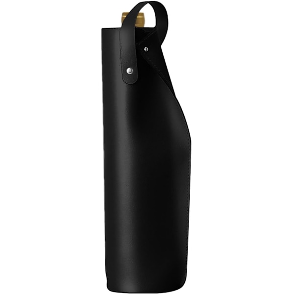 Svart vinveske, PU-lær 750 ml enkeltflaske vinveske med hånd