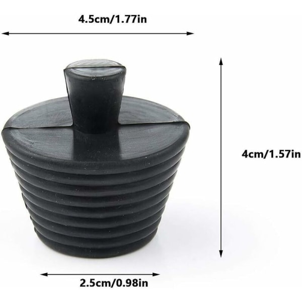 -Sett med 4 universelle silikon baderom vaskeslukpropper (2 svarte a