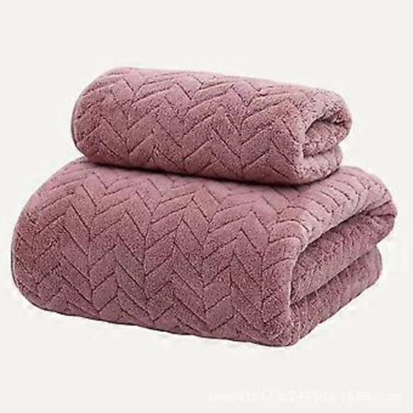 Håndkle Badehåndklesett Fløyelspunnet Svært Absorberende Mykt Badehåndkle Egnet For Baderom Spa Gym Purple