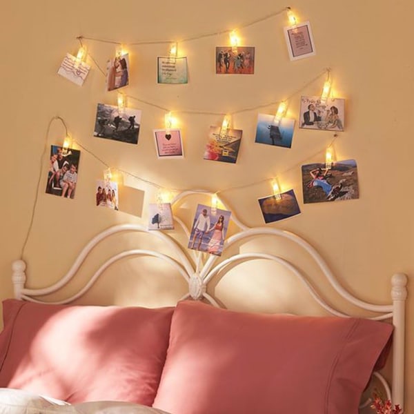 Romanttinen LED Fairy String Lights Photo Clip Garland Lamp Christmas