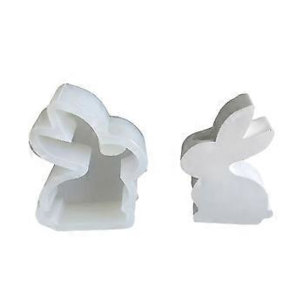 Handgjorda Ljusstake Silikonformar DIY 3D Kanin Ljushållare Epoxigjutformar Påskkanin Hartsformar 2
