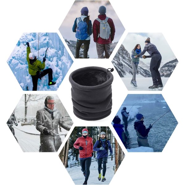 Fleece-kaulansuojus, talvinen pehmeä paksu fleece-vuori E