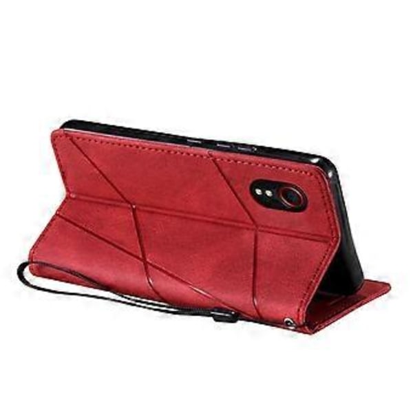 Plånboksfodral för Samsung Galaxy Xcover 5 Linjer Präglat PU Läder Telefonskal Style B