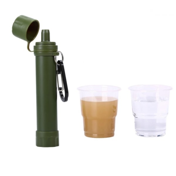 1 Pack Grön Bärbar Vattenrenare Utomhus Överlevnadsfilter Camping