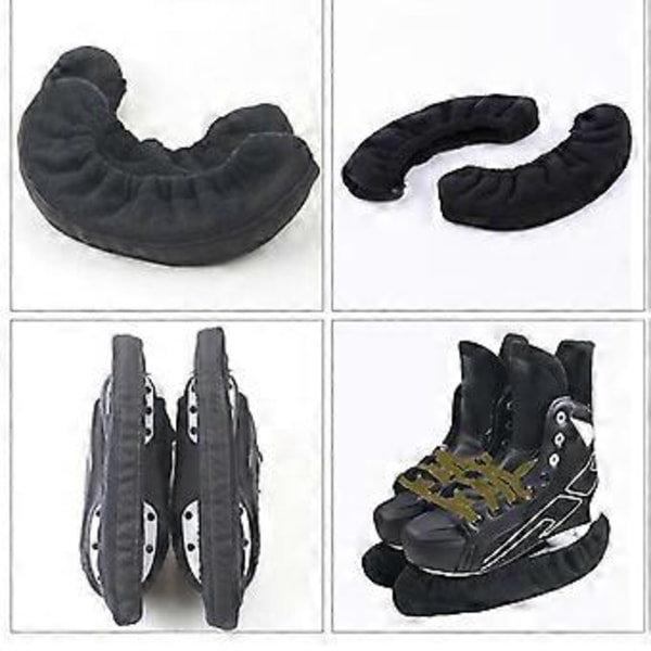 Skøjtesålsbeskyttere Hockey Skøjtesålsbeskyttere Mikrofiber Skøjtebeskyttere til Børn Unge Voksne Holdbar Sort L Black L