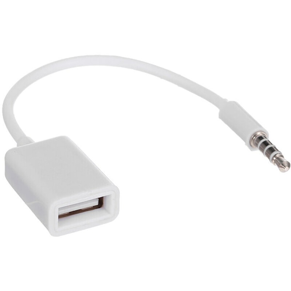 Sort USB Aux Audio Kabel Adapter 3,5 mm Han Jack Stik til 2,0 Hun