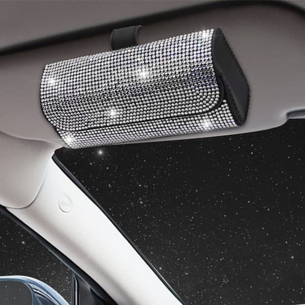 Bling-lasitelinekotelo autokoukuilla, autolasikotelo Crystal Su