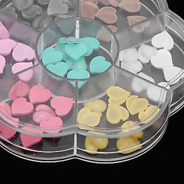 2 Laatikkoa Kynsitarvikkeita Värikkäitä Persikkasydän Kirkkaita Houkuttelevia Kynsitaidekoristeita Naisille