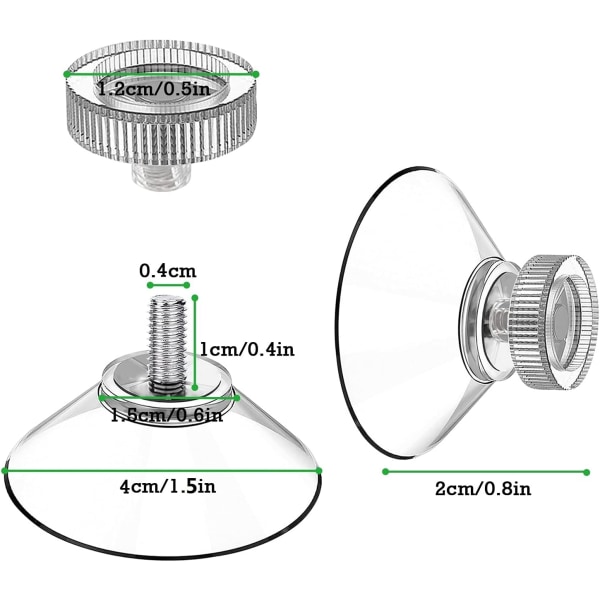 Sugkopper Sæt med 20 sugkopper Ø 40 mm M4 - Transparent sug