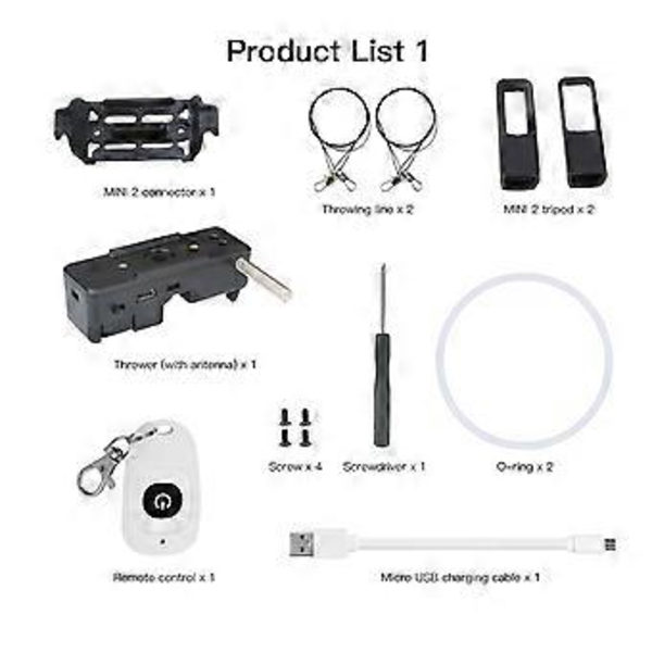 For Mavic Mini 1/2 Airdrop System Drone Lastslipp Levering Transport Kaster Enhet Søk Redning Levering Tilbehør