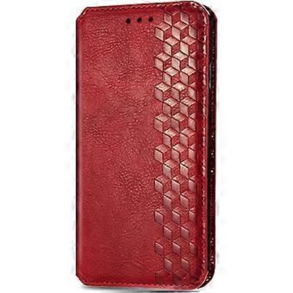 Lompakkokotelo yhteensopiva Samsung A52s 5G:n kanssa, kirjanmuotoinen suojakotelo jalustalla, korttipaikalla ja magneettilukolla Galaxy A52 5G:lle (punainen)