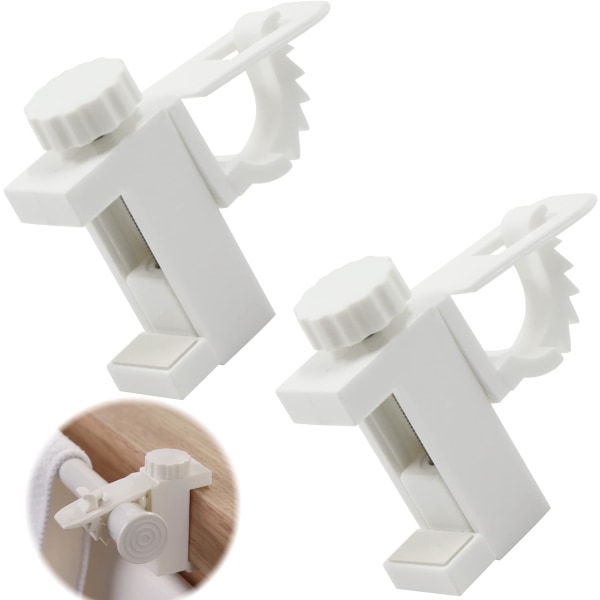 Gardinstangbrakett Holder - Plastkrok med klips for 1-
