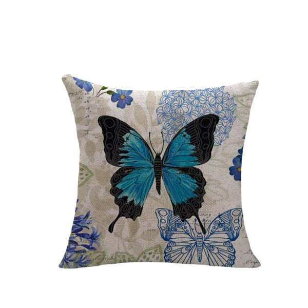Kuddöverdrag, Set om 4-45 x 45cm Bomull och Linne Blommönster Sq