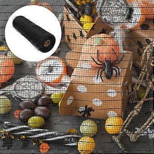 1 Rulle Metallisk Folie Poly Mesh Halloween Poly Mesh Band Kranshantverk Mesh Band