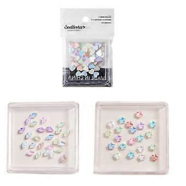 50 st/förpackning Romber Nagelberlocker Hjärtan Nagelkonst Berlocker Manikyr Tillbehör Stjärna Nagel Strass Berlocker DIY Nagelmaterial Star