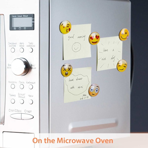 12 kpl Emoji-magneettia, 3D lasinen hymiö jääkaappimagneetti vahva tikku