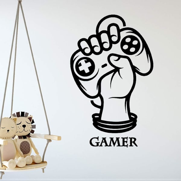Gamer Power -seinätekstit pohjoismaisella tyylillä. \"Gamer Power\" ohjaimella