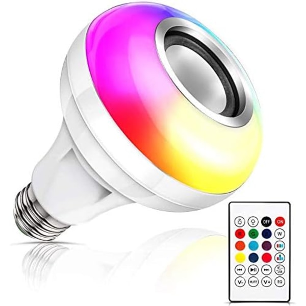 Musiikin LED-lamppu, E27 Bluetooth kaiutin RGB-väriä vaihtava Li