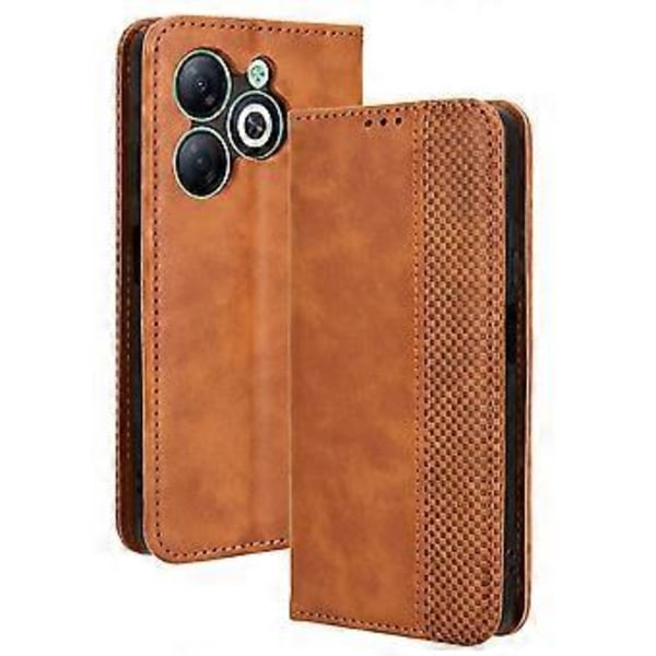 Til Infinix Smart 8 4G X6525/Smart 8 HD 4G Retro PU Læder Telefon Etui Wallet Stand Cover Style B