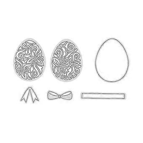 Mikrokaiverrus Pääsiäismuna Metallileikkurit Sapluuna Scrapbooking DIY Albumi Leima Tummanharmaa