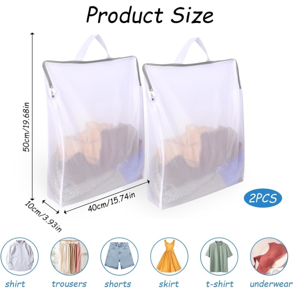 2-pakning vaskerompose, mesh vaskeposer 40x50cm store vaskeromposer med