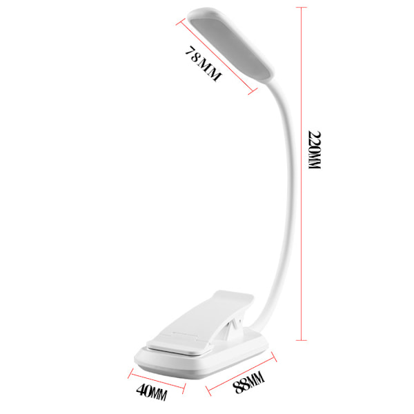 Leselys, LED USB Oppladbart Clip-on Boklys med 9 Li