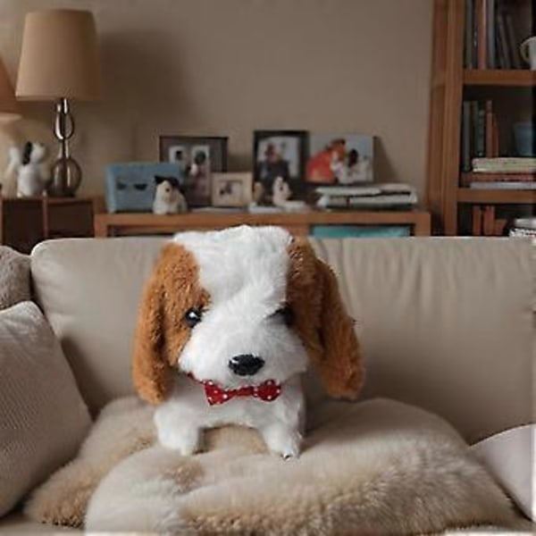 Nico Robot Hund, Min Realistiske Robot Hvalpe Dukke, Sødt Interaktivt Plyslegetøj Der Opfører Sig Som En Rigtig Hvalp White and Brown