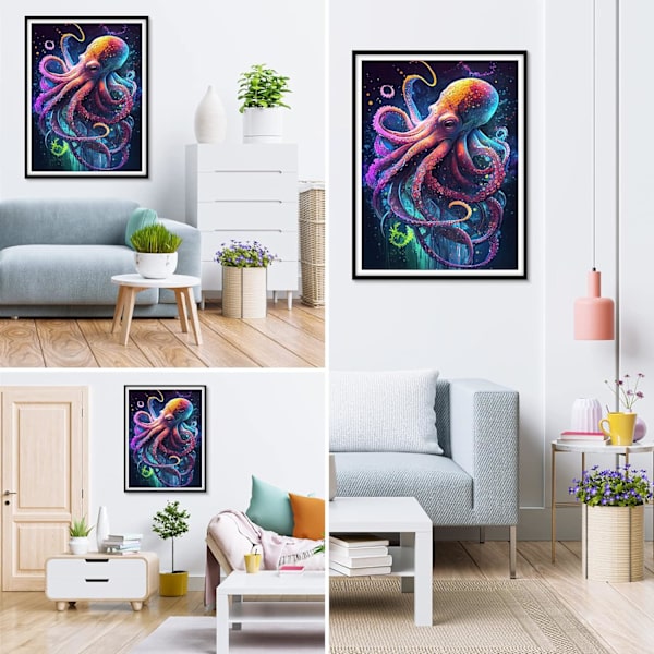 30x40cm Mustekala 5D Timanttimaalaus Sarjat Aikuisille, DIY Timantti