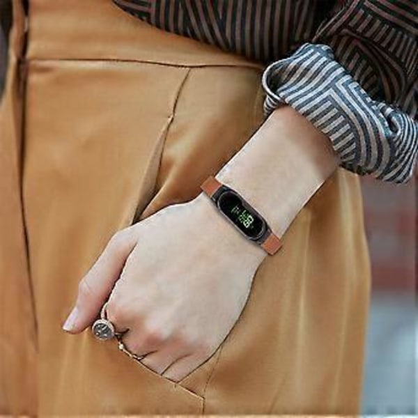 Aitoa lehmännahkaa oleva ranneke Xiaomi Smart Band 8 -älykellolle, musta kellokotelo Style P