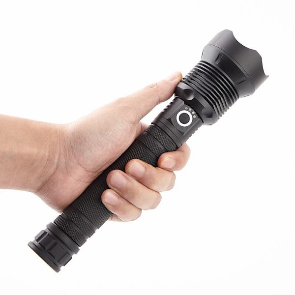 Ultrastark LED-ficklampa, Justerbar Zoombar Vattentät USB