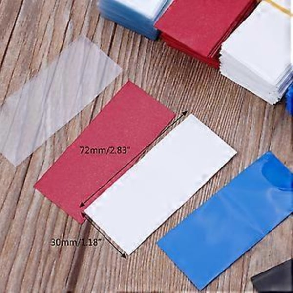 100 st PVC Krympfolie Batterikrympfilm 18650 Litiumbatteri Krympslang Rör Sorterat Kit Blå Blue