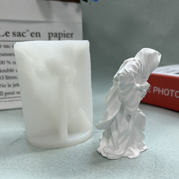 Silikonljusform, 3D kub mystisk krigare ljus tillverkning