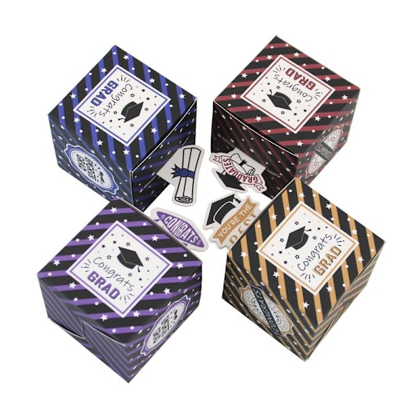 50 stk. Godteribokser for Graduation, Søtsaker, Gaveesker, Graduation Party Favors, Treats Boxes Red