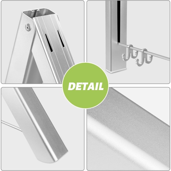Vikbar Väggmonterad Klädställning, Infällbar Väggmonterad Aluminium