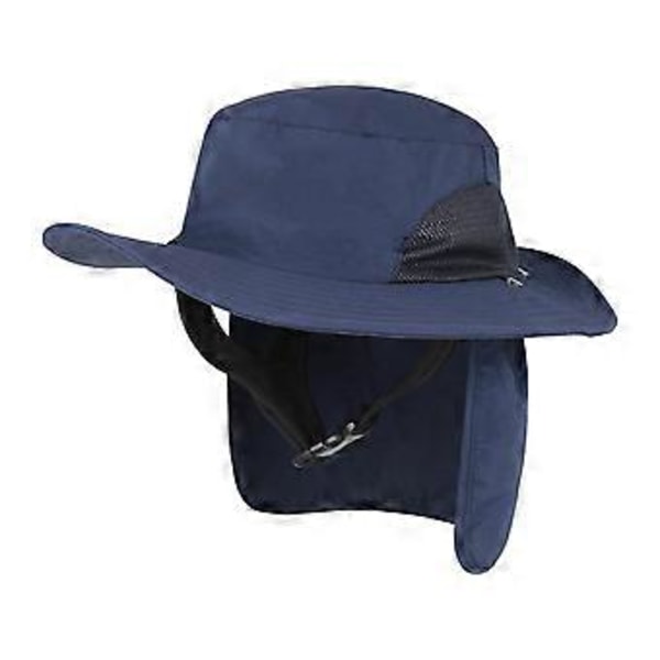 Surf Bucket Hatt Bredbrättad Solhatt Andningsbar Vuxen Unisex Fiskarhatt Portabelt Visir Fiskemössor för Camping Kajakpaddling (Mörkblå)