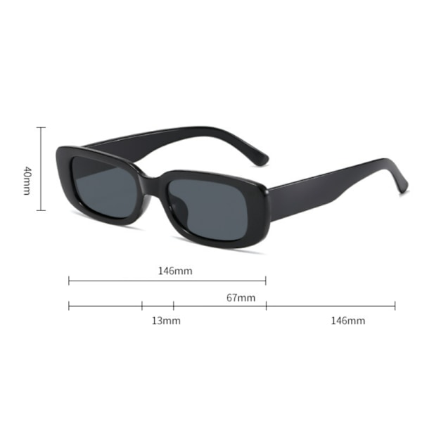 Leopard Frame Tea-Long Keeper Rektangulære Solbriller UV385 Prote