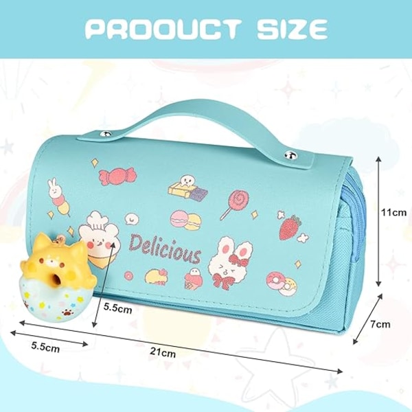 1pc Waterproof School Pencil Case with Handle, Large Pencil Case,