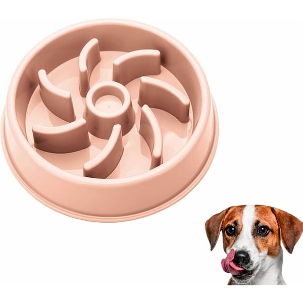Anti-gulpe hund og katteskål, langsom foderskål til hunde, skridsikker F
