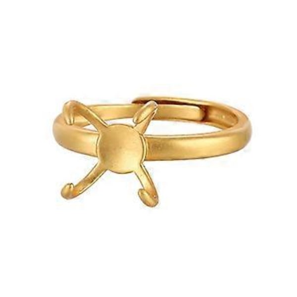 Heteromorfa Ringar Tomma Bricka Bas för DIY Ringar Inställning Inlagd Turkos Naturlig Ädelsten Smyckestillverkning Tillbehör Guld Gold B